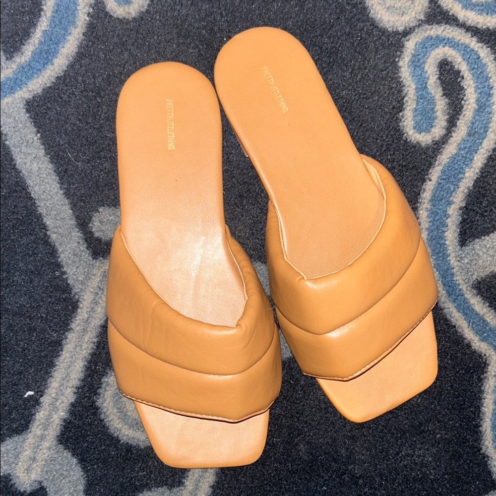Tan Slide Sandals